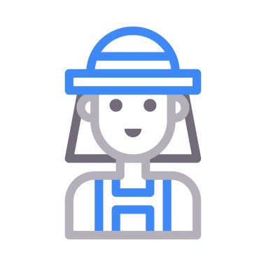 kadın vektör renk çizgisi simgesi