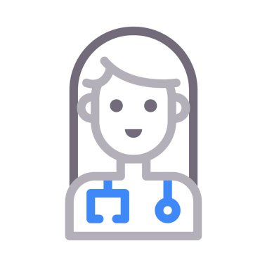 hemşire vektör renk çizgisi simgesi