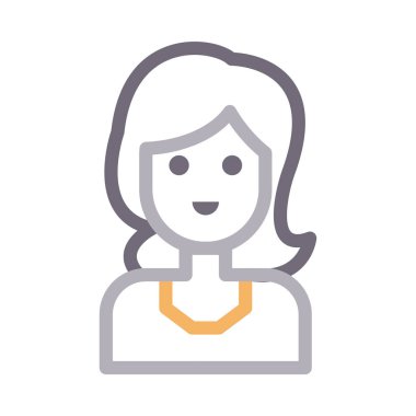 kadın vektör renk çizgisi simgesi