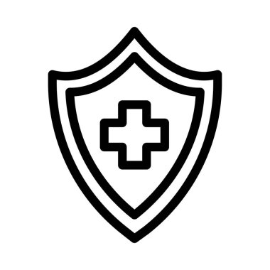 Koruma vektörü ince çizgi simgesi