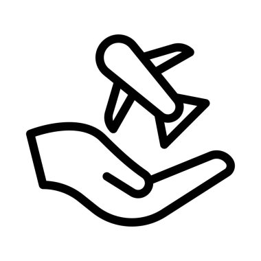 Koruma vektörü ince çizgi simgesi