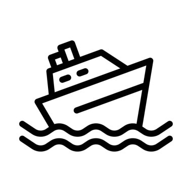 Gemi vektör ince çizgi simgesi