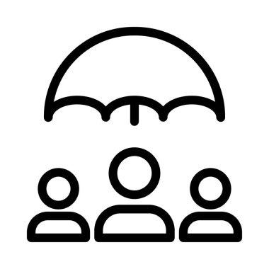 Koruma vektörü ince çizgi simgesi