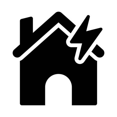 ev vektörü glyph düz simgesi