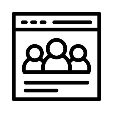 tarayıcı vektörü ince çizgi simgesi 