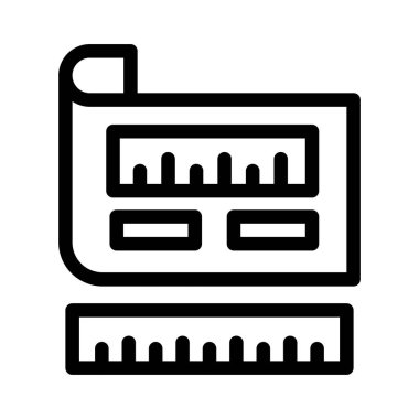 cetvel vektörü ince çizgi simgesi 