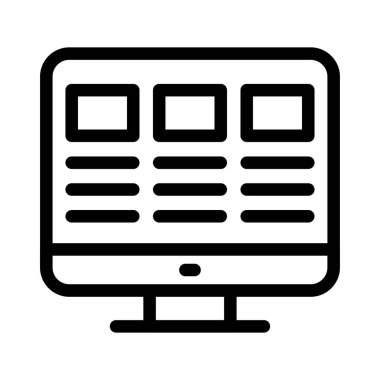 ekran vektörü ince çizgi simgesi 