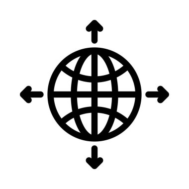 internet vektörü ince çizgi simgesi 