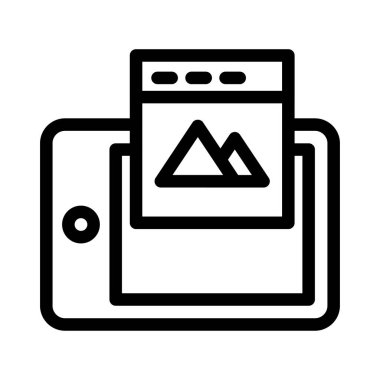 tarayıcı vektörü ince çizgi simgesi 