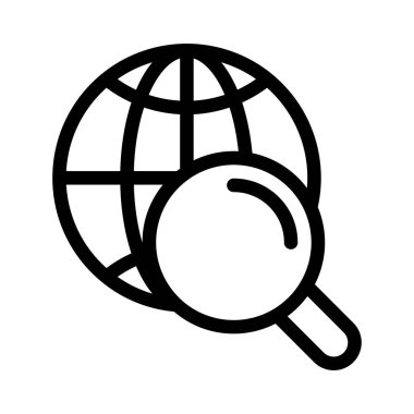 tarayıcı vektörü ince çizgi simgesi 