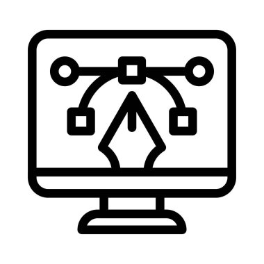 eğri vektör ince çizgi simgesi 