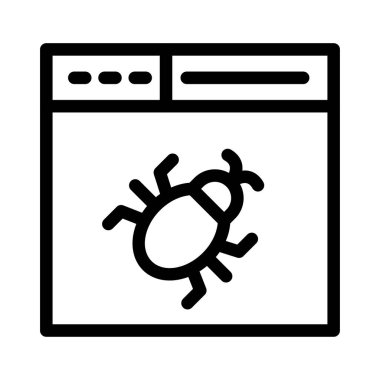 kötü yazılım vektörü ince çizgi simgesi 