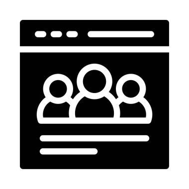 tarayıcı vektörü glyph düz simgesi 