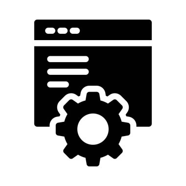 tarayıcı vektörü glyph düz simgesi 