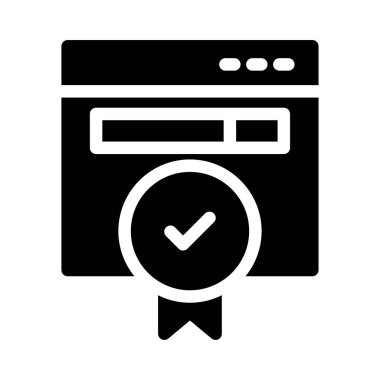 tarayıcı vektörü glyph düz simgesi 