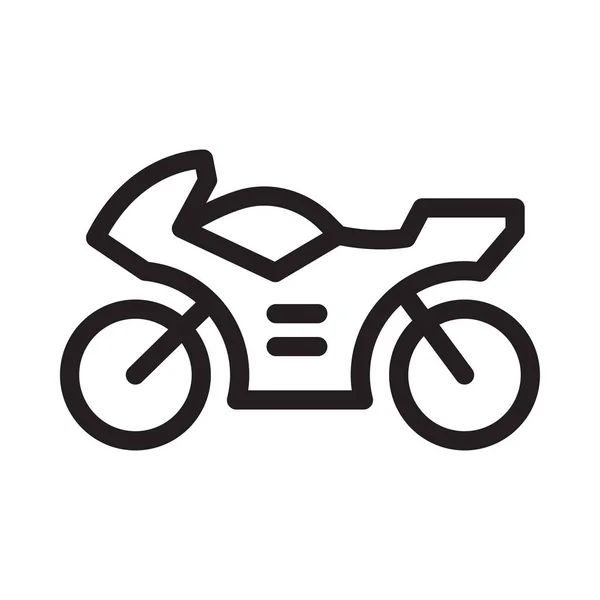 Motorcycle Vector Thin Line Icon — 스톡 벡터