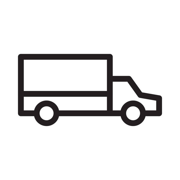 lorry vector thin line icon