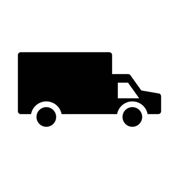 Lorry Vector Glyph Flat Icon — 스톡 벡터