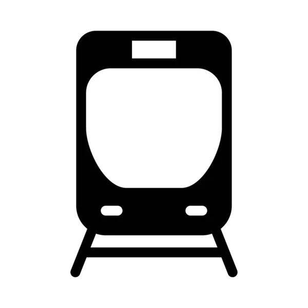 Railway Vector Glyph Flat Icon — 스톡 벡터