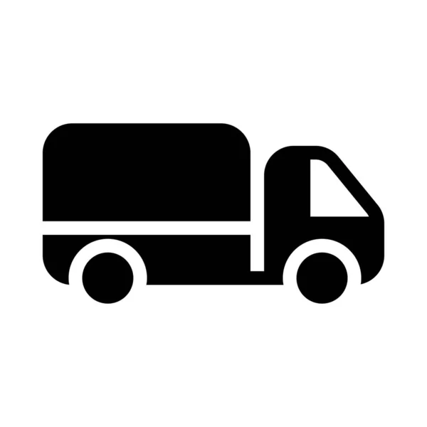 Lorry Vector Glyph Flat Icon — 스톡 벡터