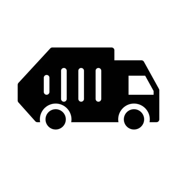 Lorry Vector Glyph Flat Icon — Stock Vector