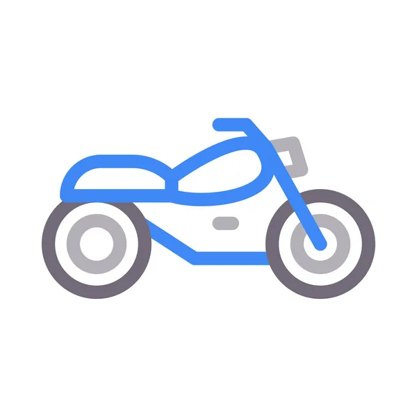 オートバイのベクトルカラーラインアイコン — ストックベクタ