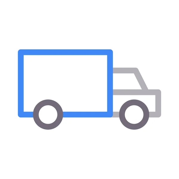 Lorry Vector Color Line Icon — 스톡 벡터