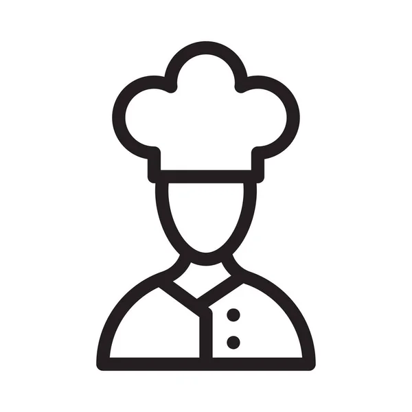 Cuisinier Vecteur Ligne Mince Icône — Image vectorielle
