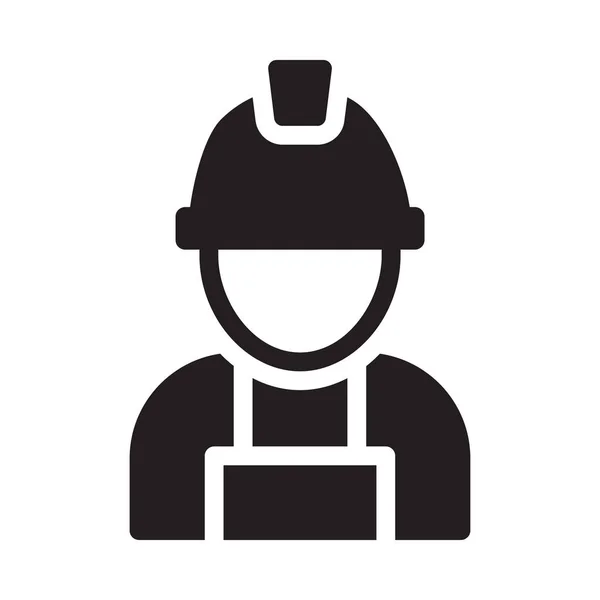 Engineer Vector Glyph Flat Icon — Stock Vector