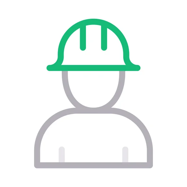 Worker Vector Color Line Icon — 스톡 벡터