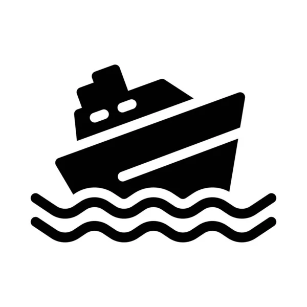 Ship Vector Glyph Flat Icon — Stock Vector