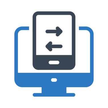 veri aktarım vektörü renk simgesi 