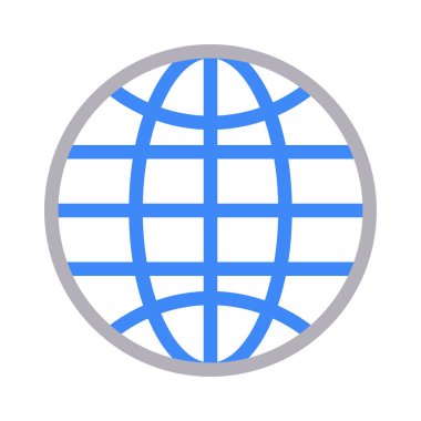 dünya vektörü düz çizgi simgesi 