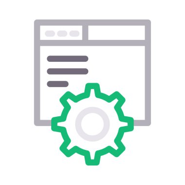 tarayıcı vektörü düz çizgi simgesi 