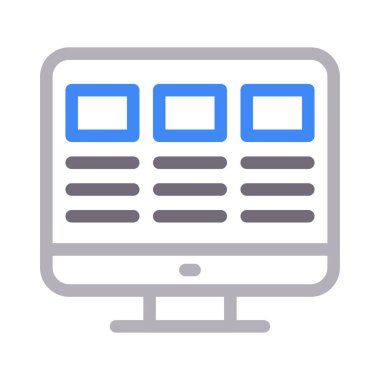 ekran vektörü düz çizgi simgesi 