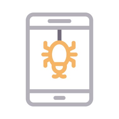 Virüs vektörü düz çizgi simgesi 