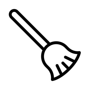 süpürge vektörü ince çizgi simgesi 