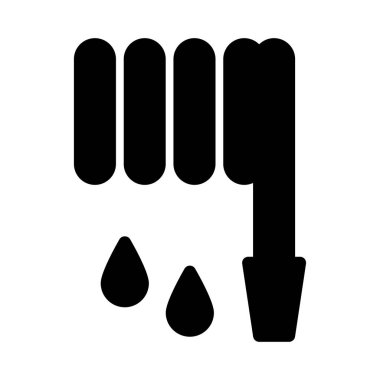 su vektörü kabartması düz simge 