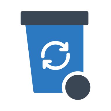 Çöp kutusu vektörü kabartma renk simgesi 