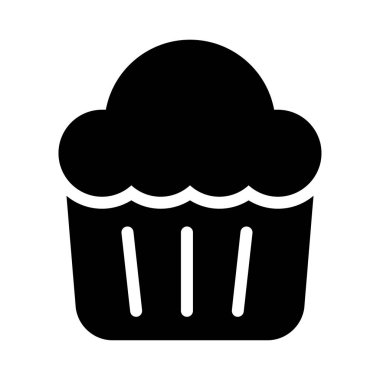 Kek vektörü kabartması düz simge 