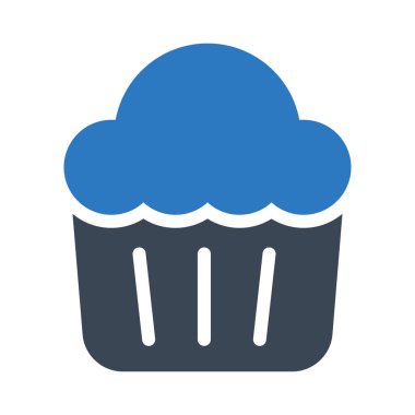 Kek vektörü kabartma renk simgesi 