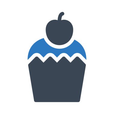 Kek vektörü kabartma renk simgesi 