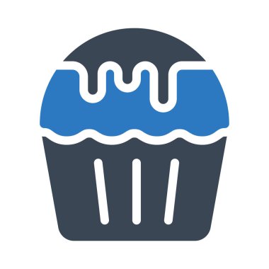 Kek vektörü kabartma renk simgesi 