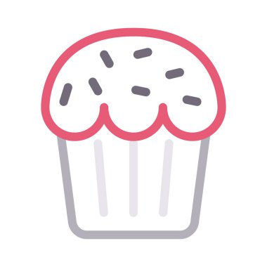 cupcake düz çizgi simgesi 