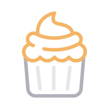 cupcake düz çizgi simgesi 