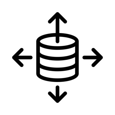 sunucu vektörü ince çizgi simgesi 