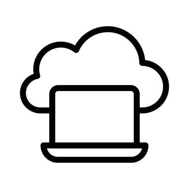 dizüstü bilgisayar vektörü ince çizgi simgesi 