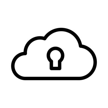 vektör ince çizgi simgesini kilitle 