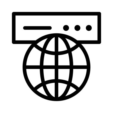 internet vektörü ince çizgi simgesi 