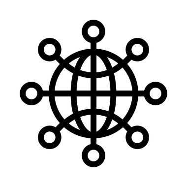 ağ vektörü ince çizgi simgesi 